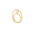 Rhythm White Pearl Spiral Oval Ring – Gold-Tone Size 58 | IZI