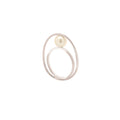 Rhythm White Pearl Spiral Oval Ring – Silver-Tone Size 58 | IZI