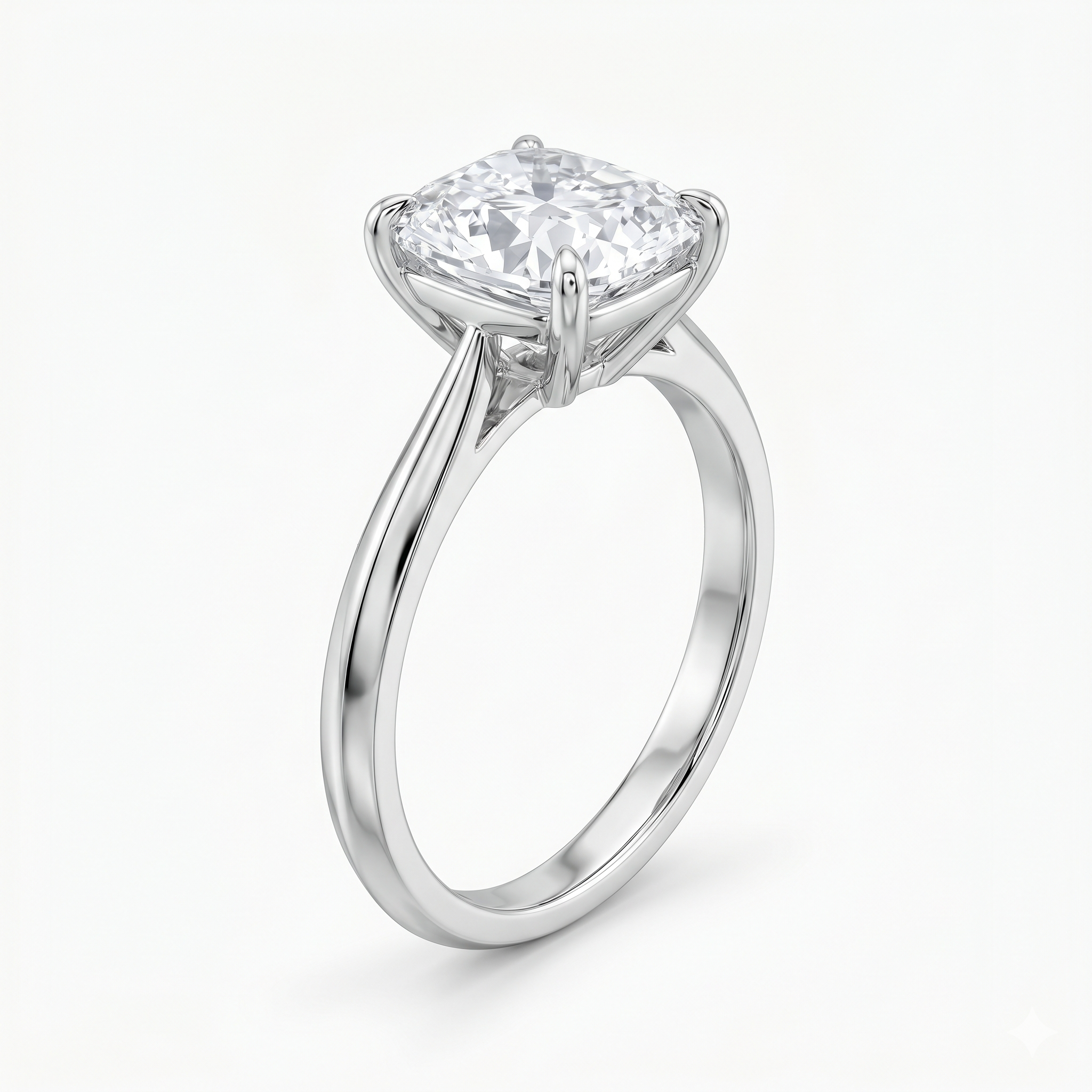 Lab Grown Cushion Cut Solitaire Ring