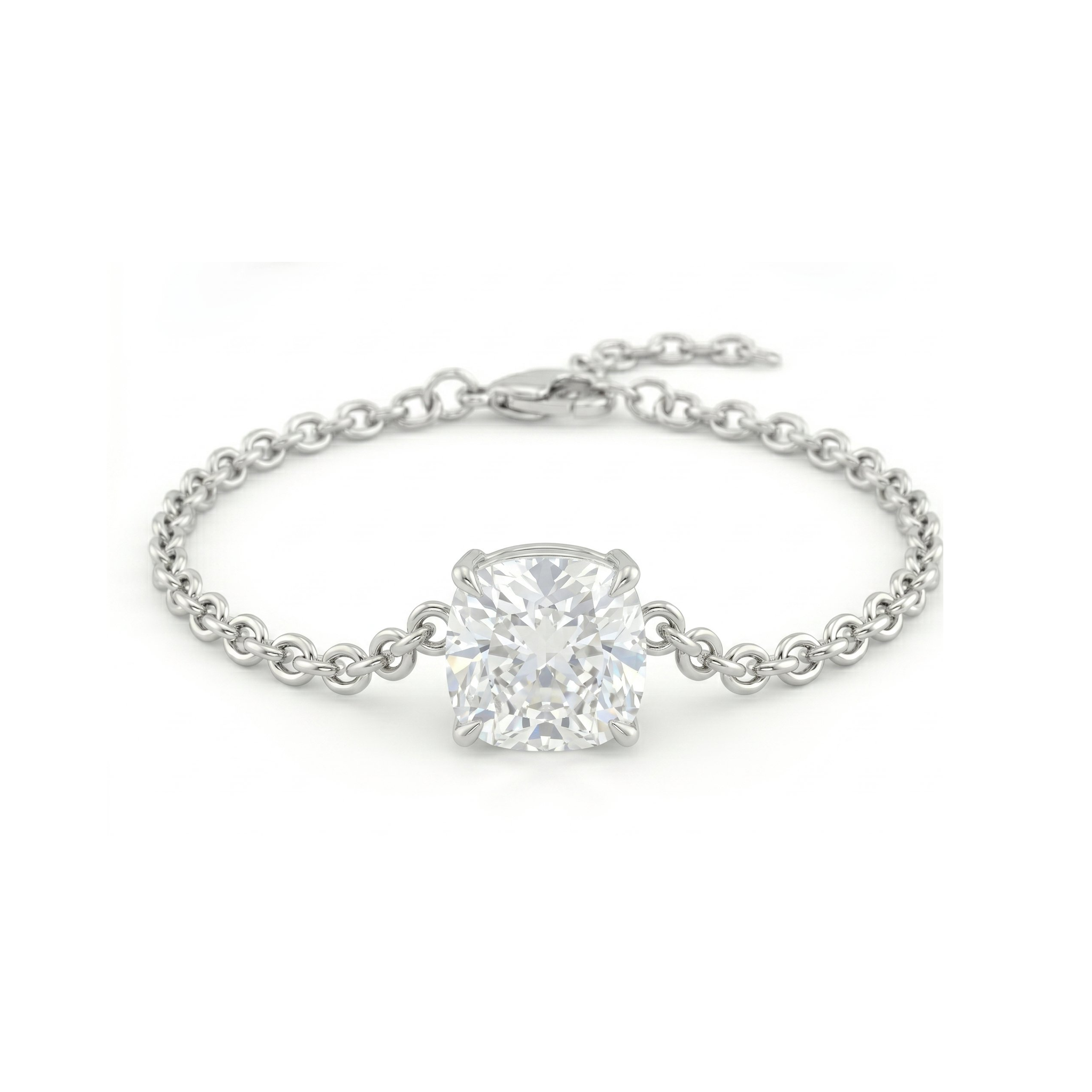 Lab Grown Cushion Cut Solitaire Bracelet