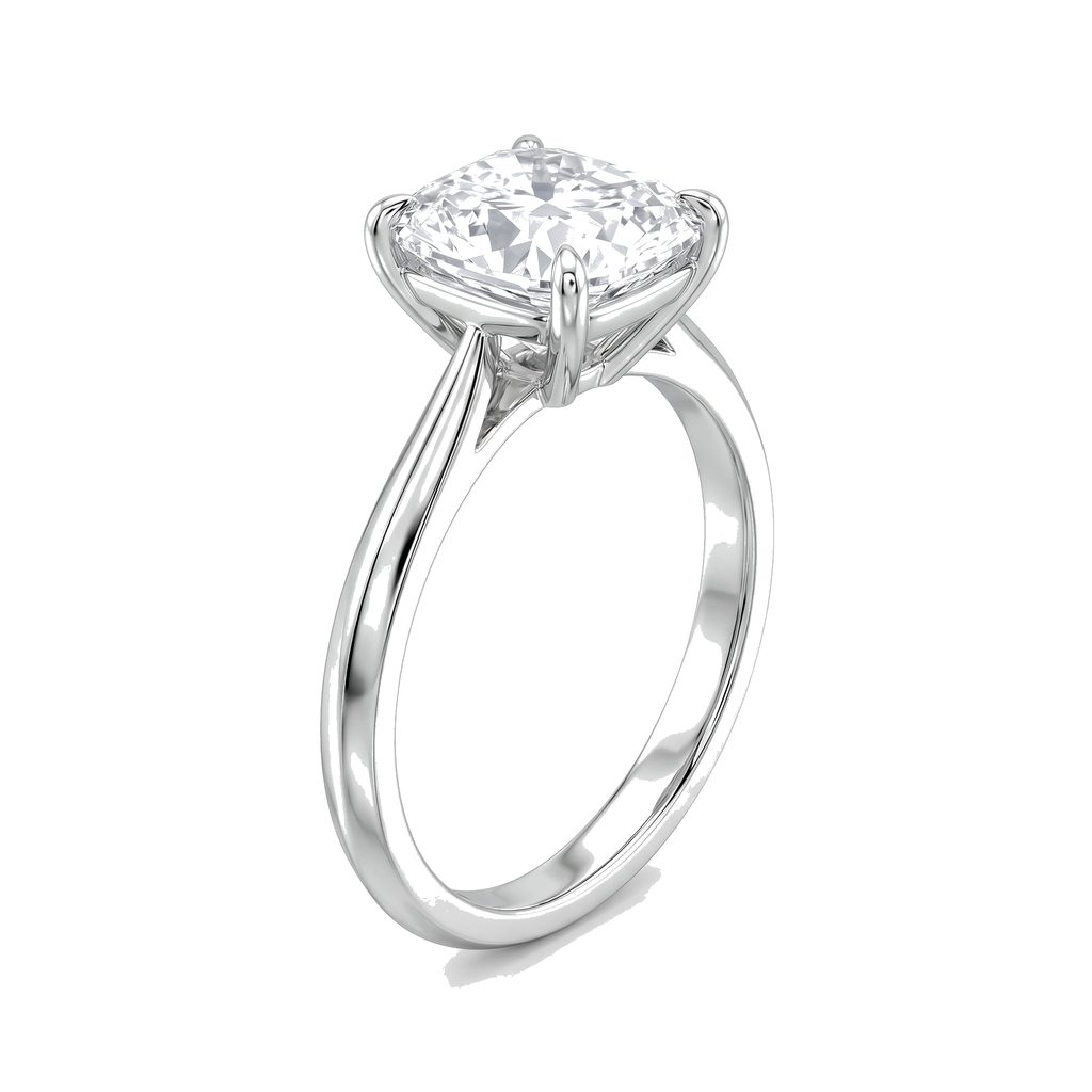 Lab Grown Cushion Cut Solitaire Ring