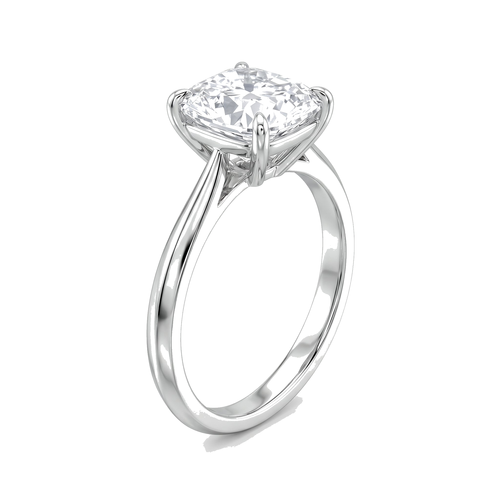 Lab Grown Cushion Cut Solitaire Ring