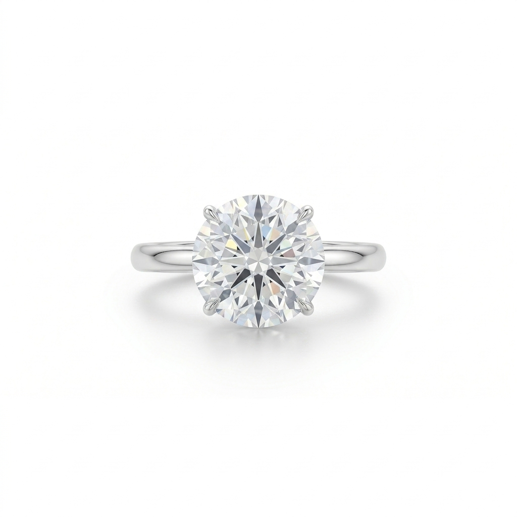 Lab Grown Round Brilliant Solitaire Ring