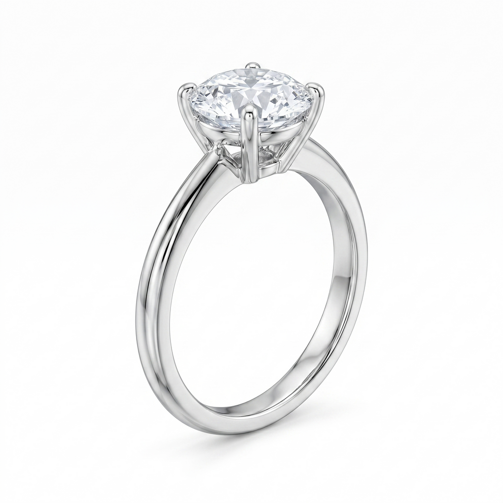 Lab Grown Round Brilliant Solitaire Ring