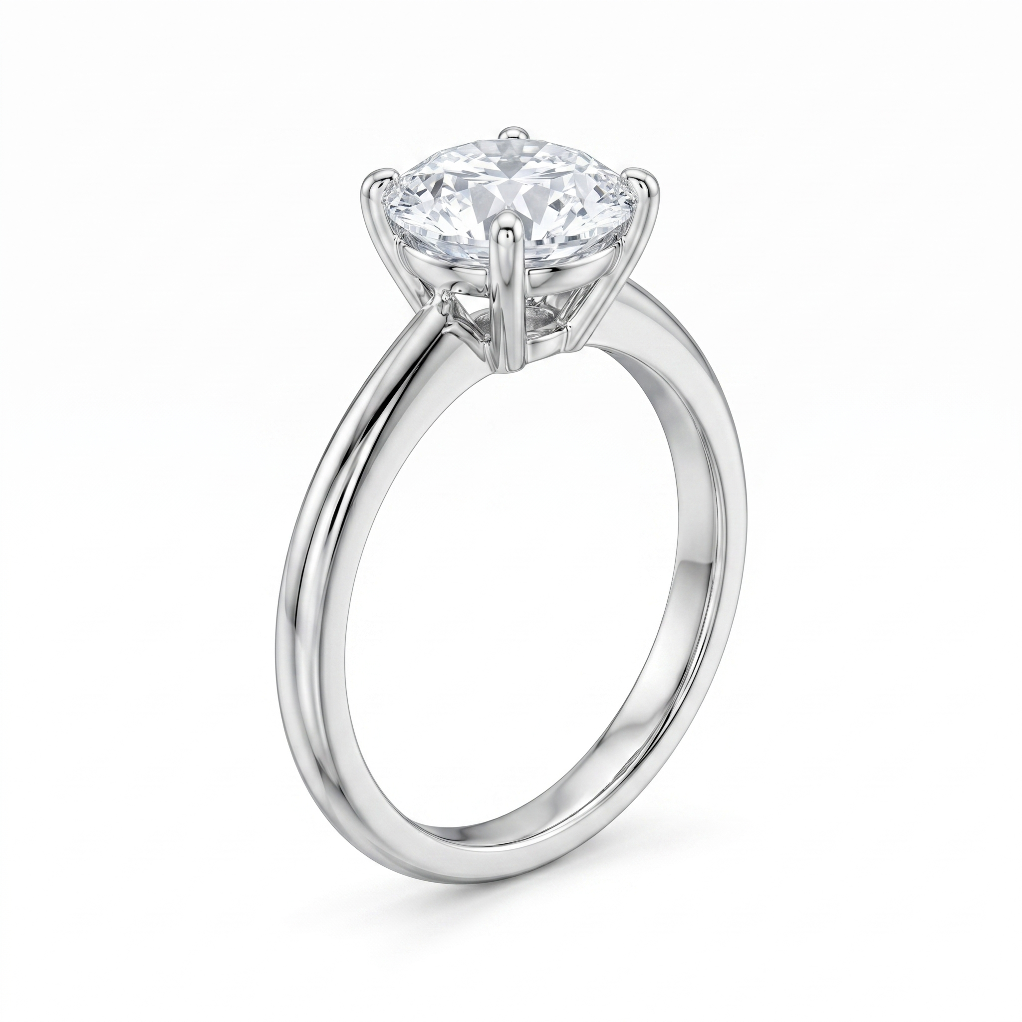 Lab Grown Round Brilliant Solitaire Ring