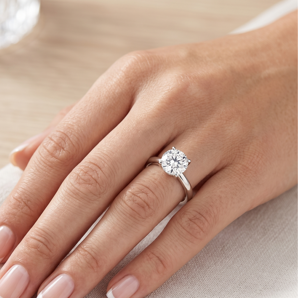 Lab Grown Round Brilliant Solitaire Ring