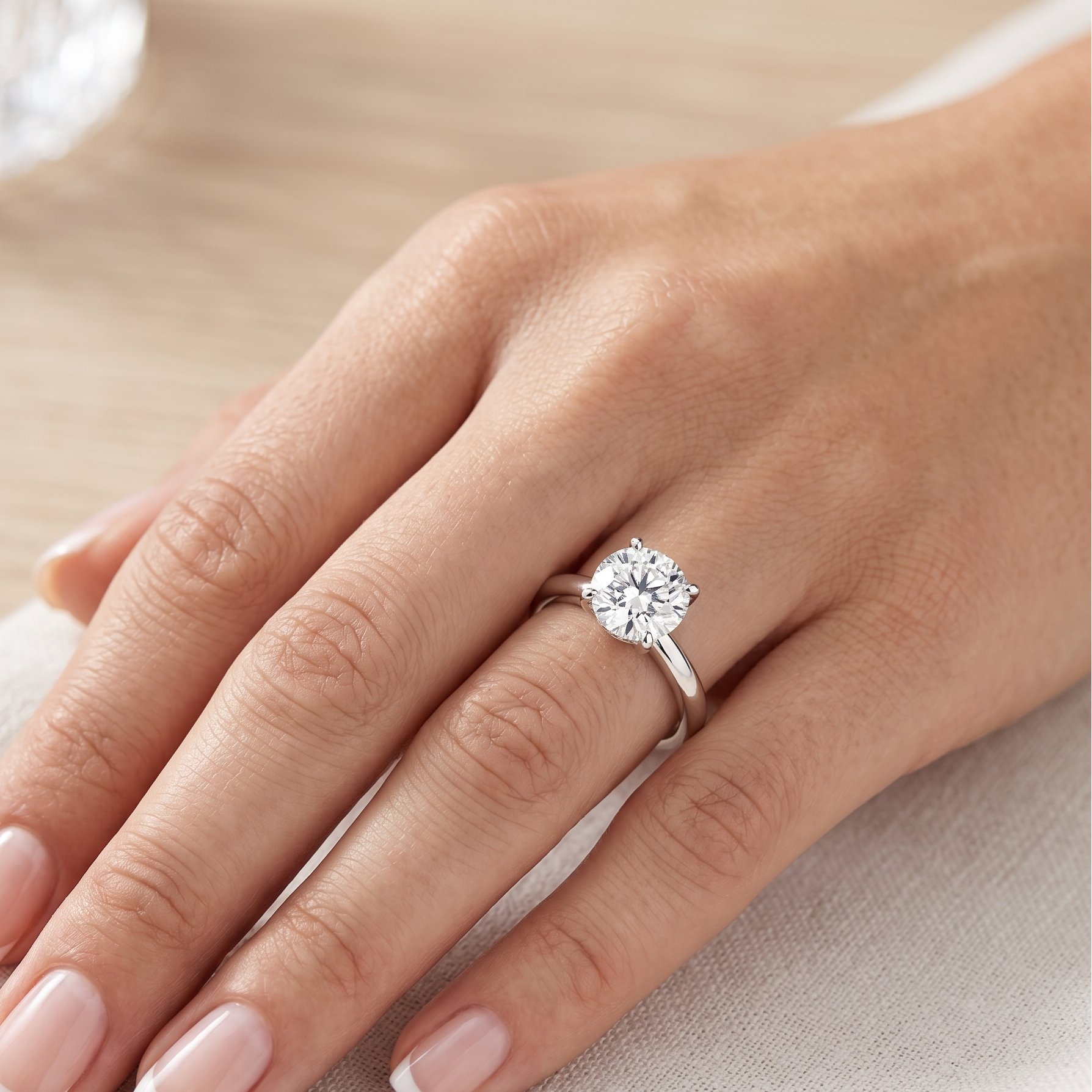 Lab Grown Round Brilliant Solitaire Ring