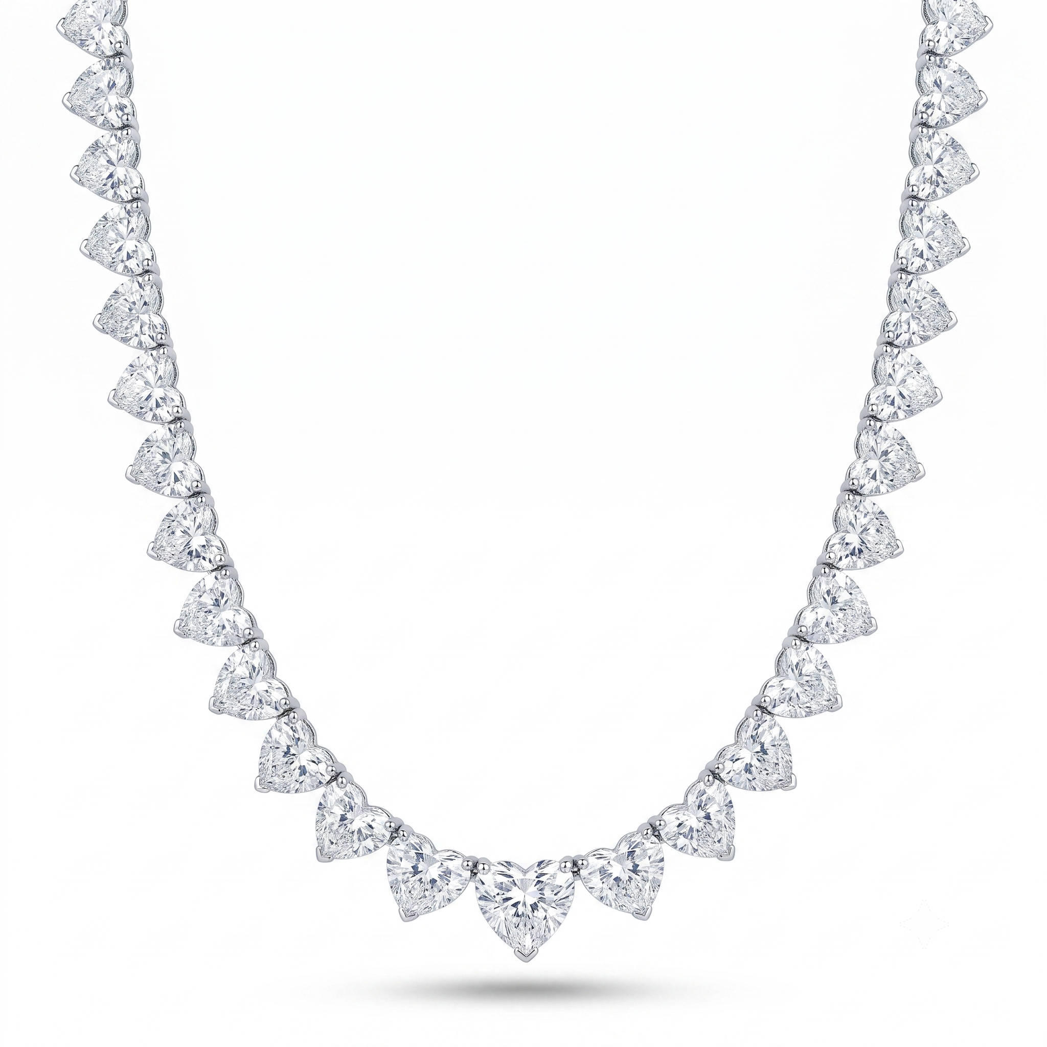 Heart-Cut Lab Grown Diamond Necklace – 50.55 ct 18K White Gold | IZI