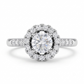 Round Brilliant Lab Grown Diamond Ring – 0.8 ct 18K White Gold | IZI