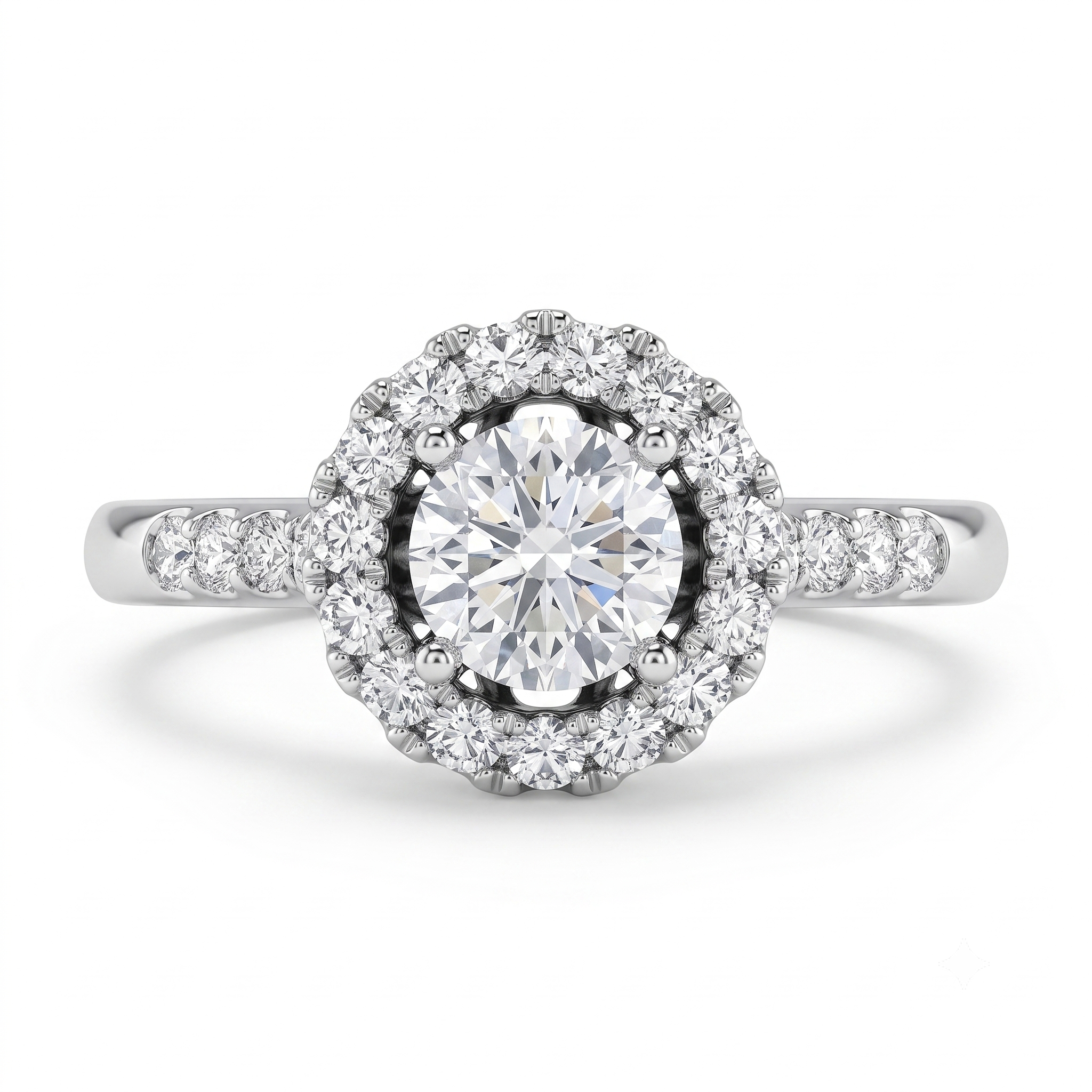 Round Brilliant Lab Grown Diamond Ring – 0.8 ct 18K White Gold | IZI