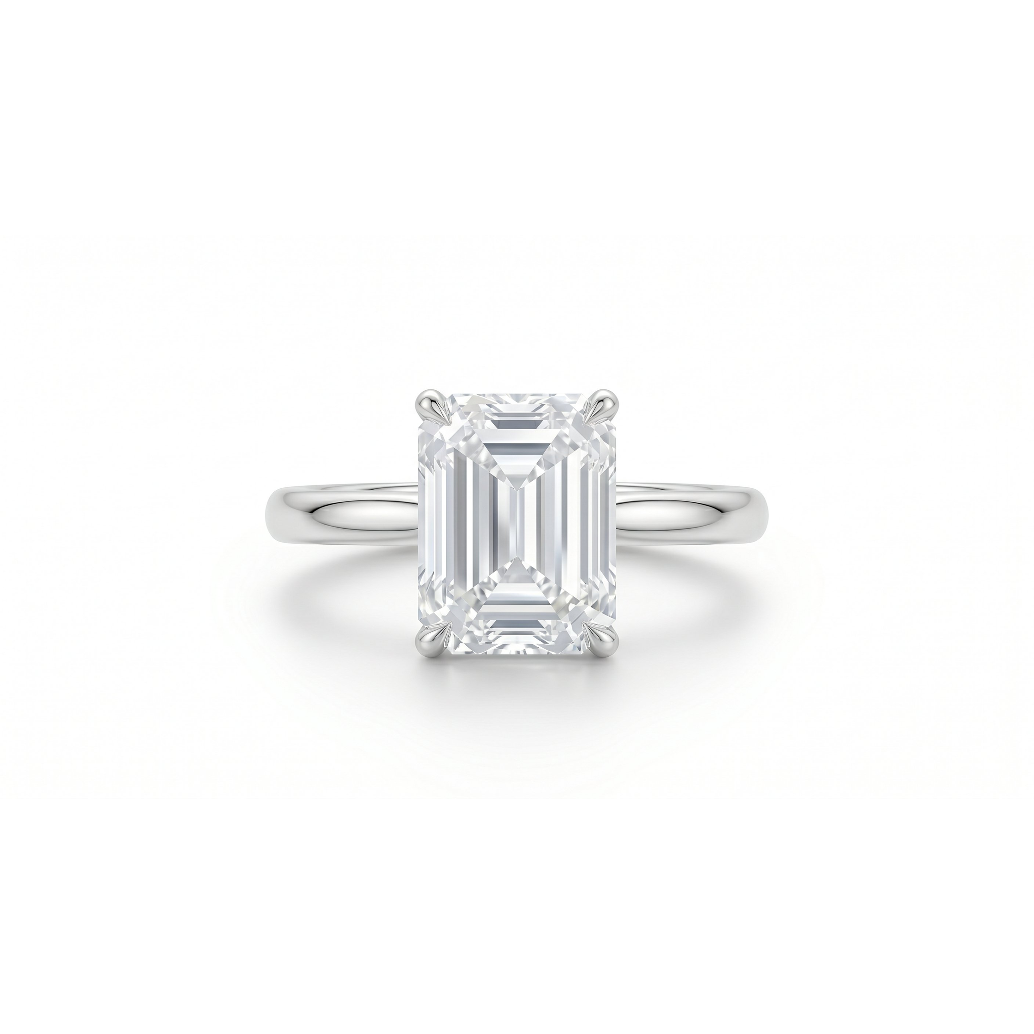 Lab Grown Emerald Cut Solitaire Ring