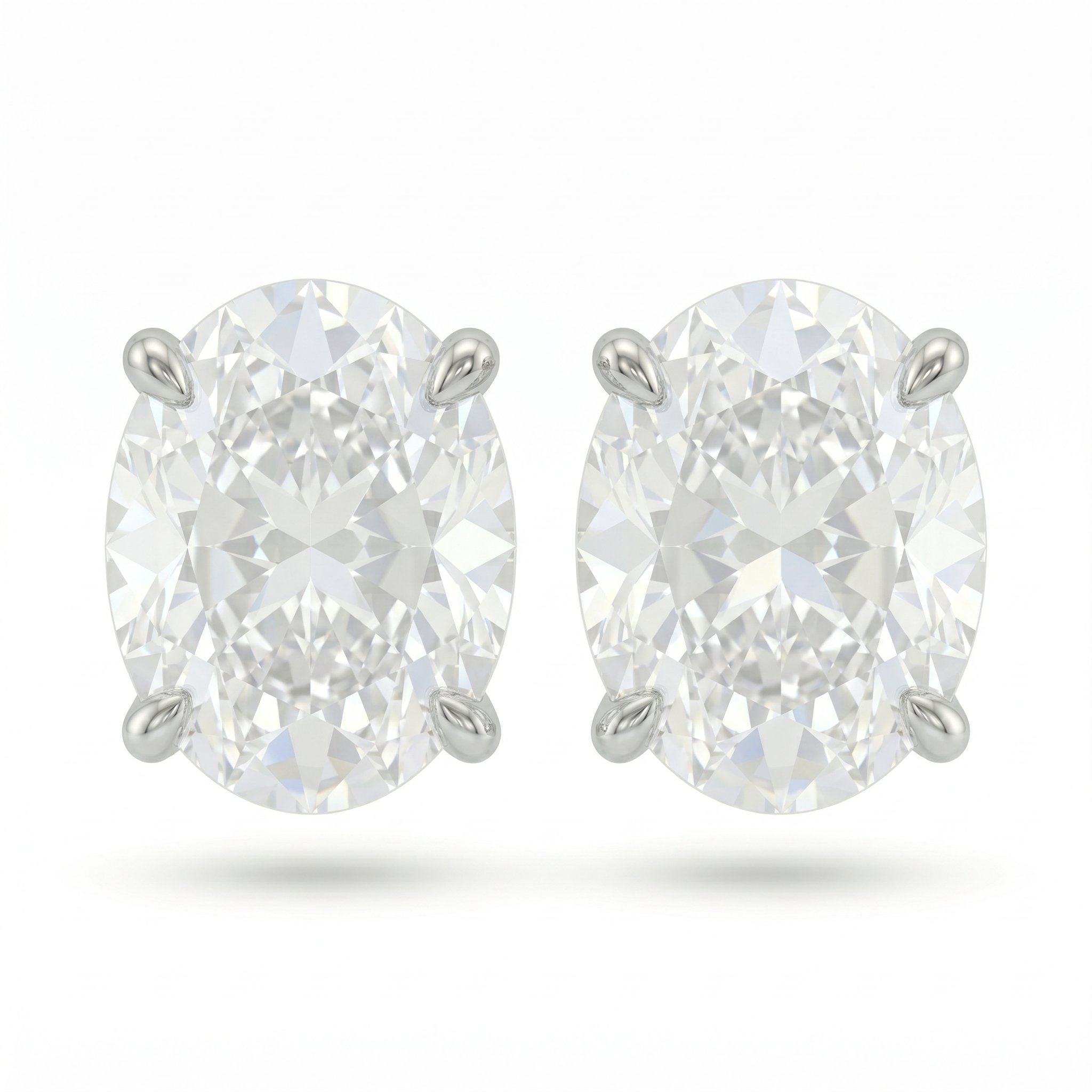 Lab Grown Oval Cut Solitaire Stud Earrings