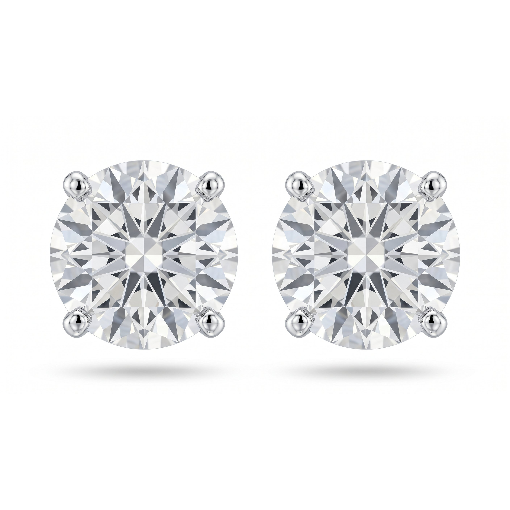 Lab Grown Round Brilliant Solitaire Stud Earrings