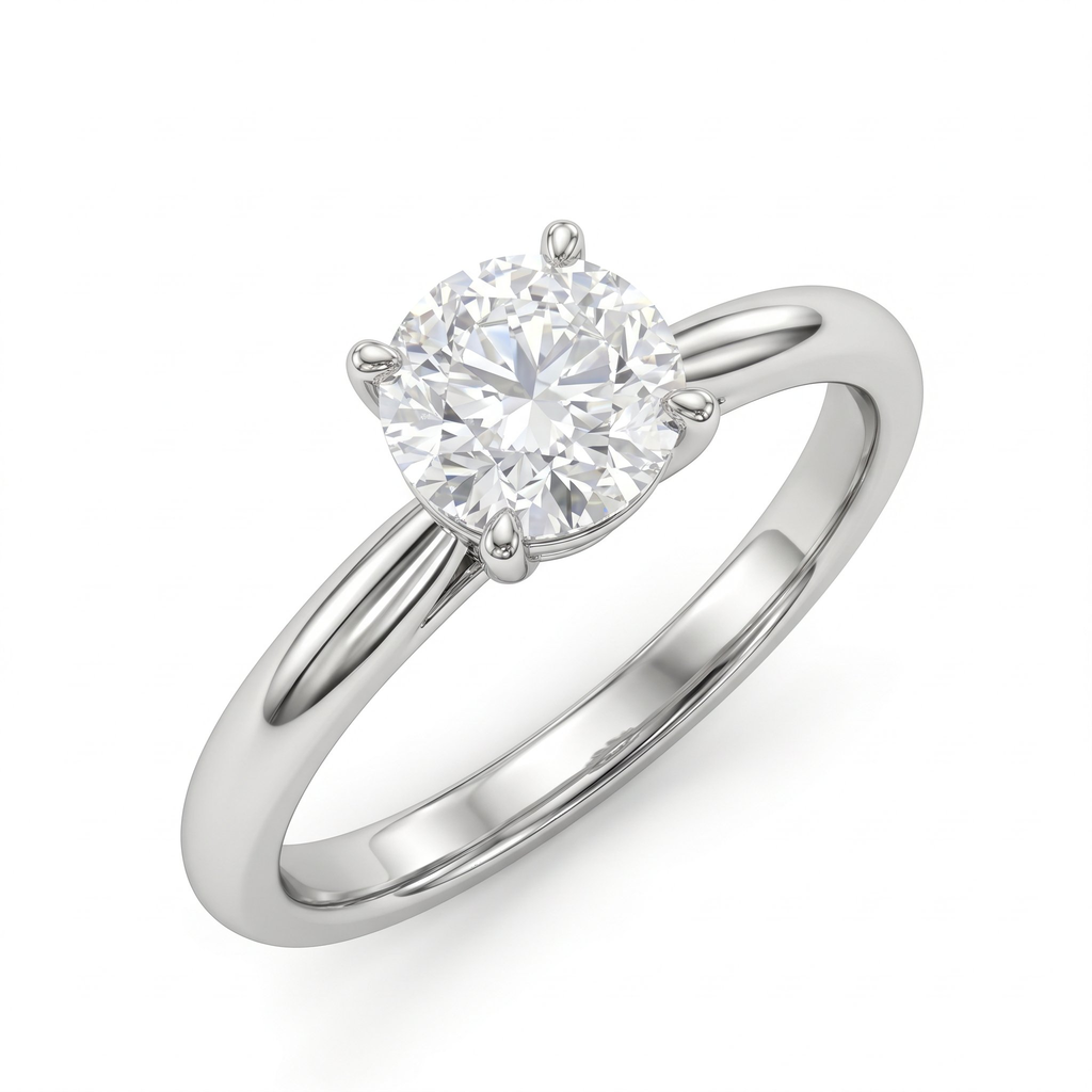 Lab Grown Round Brilliant Solitaire Ring