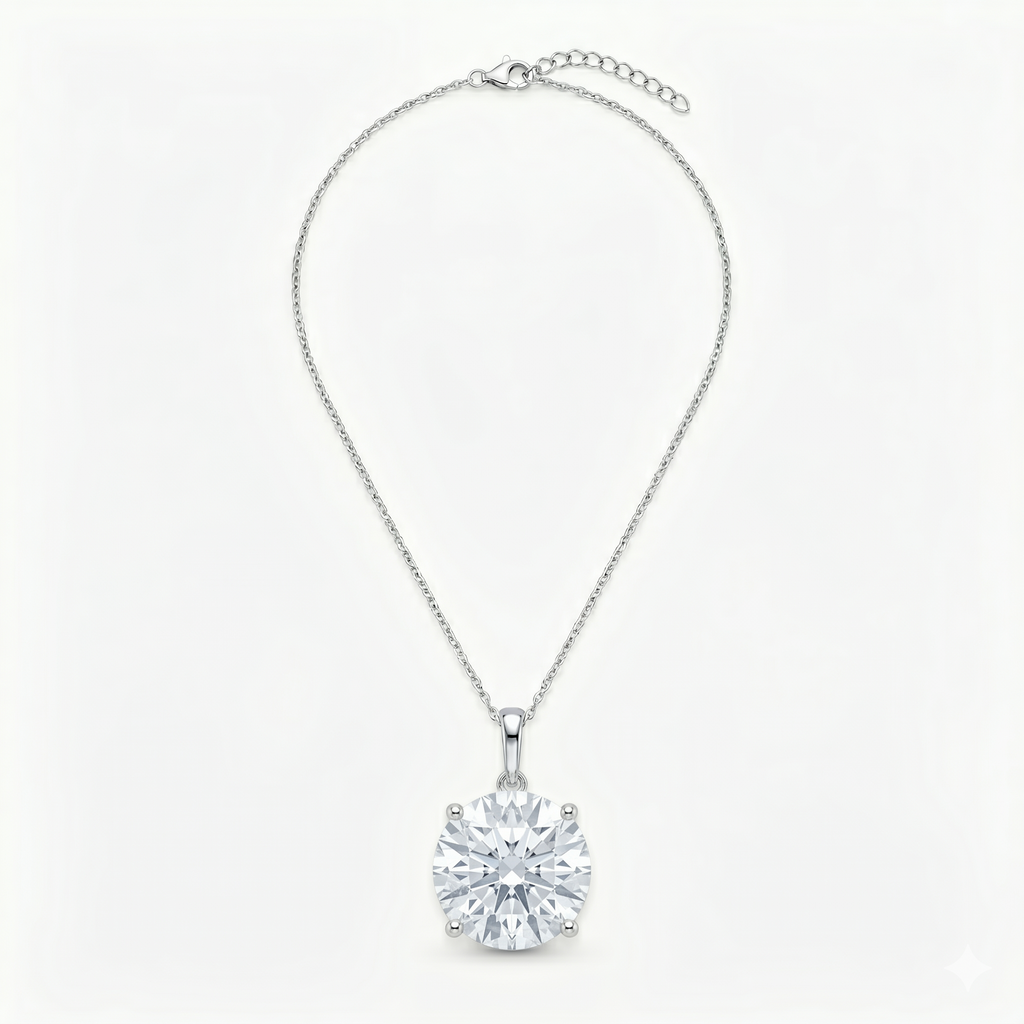 Lab Grown Round Brilliant Solitaire Pendant Necklace