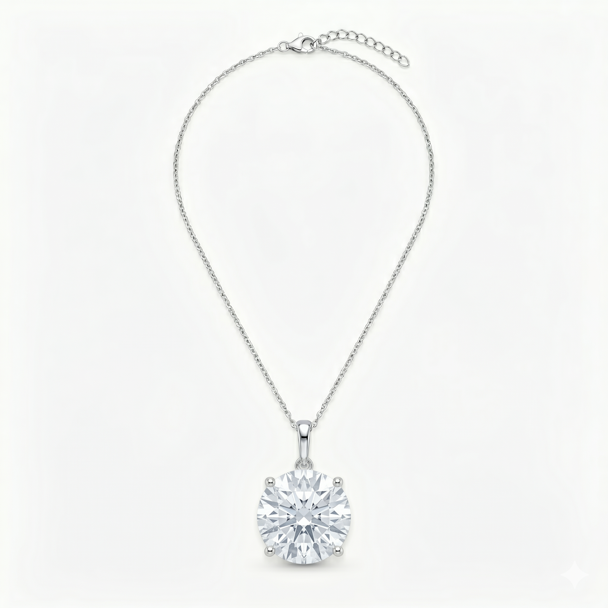 Lab Grown Round Brilliant Solitaire Pendant Necklace