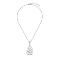 Lab Grown Pear Cut Solitaire Pendant Necklace