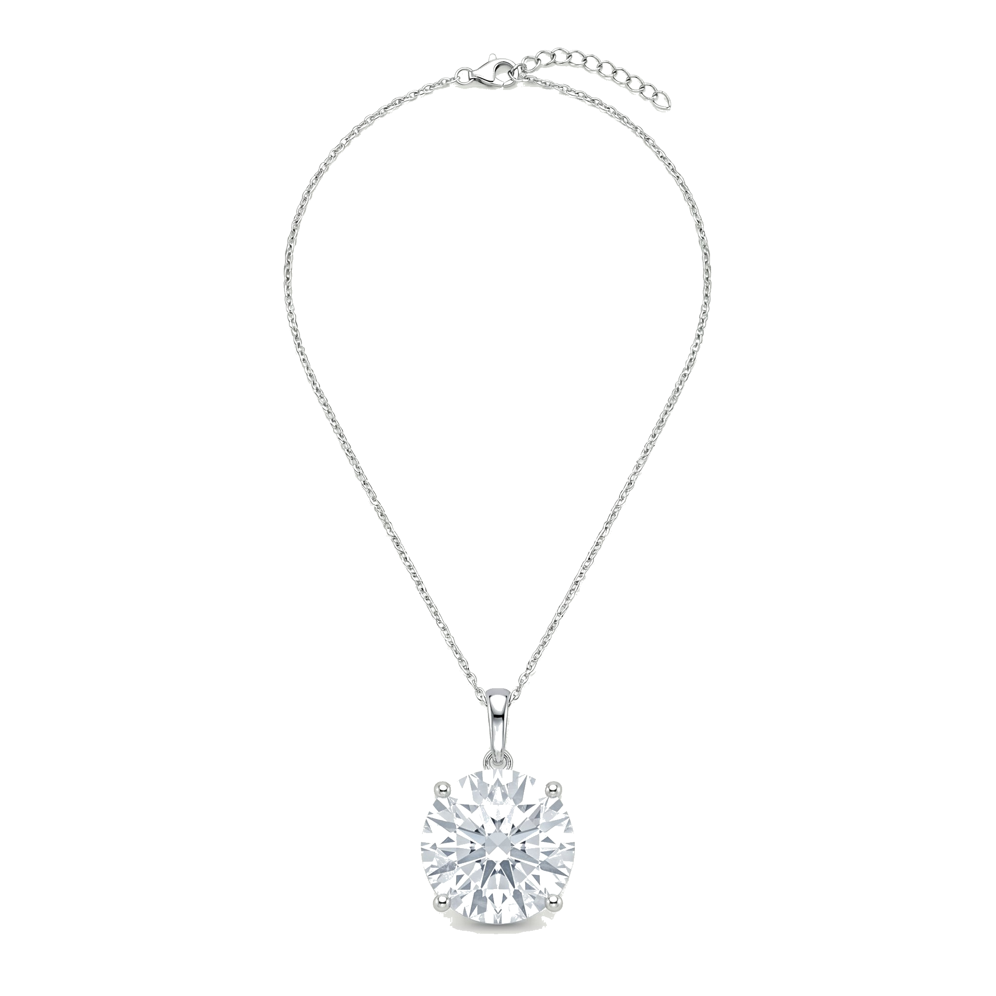 Lab Grown Round Brilliant Solitaire Pendant Necklace