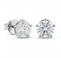 Natural Diamond Solitaire Stud Earrings 0.70ct Total – F Colour VVS2, HRD Certified