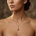 Feel Pink Pearl & Crystal Pendant Necklace Rose Gold | IZI