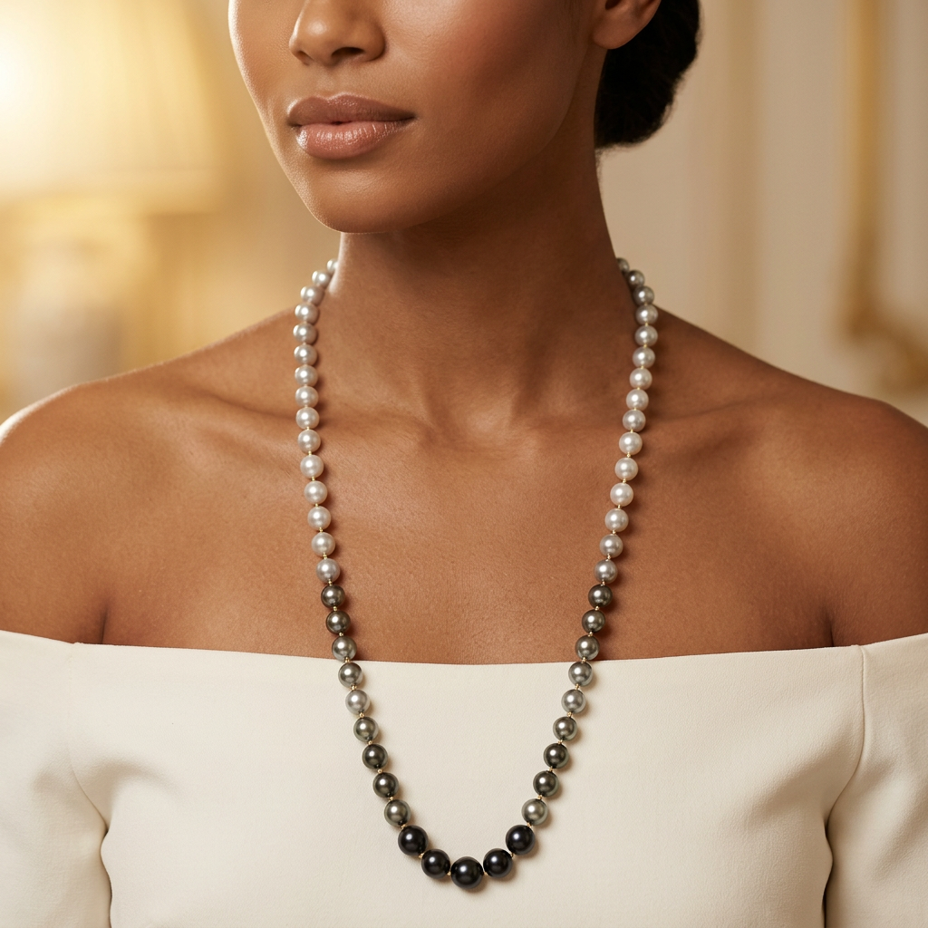 Lauren Grey Tahitian Pearl Long Rope Necklace | IZI