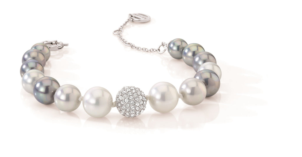 Samantha Grey Pearl & Crystal Strand Bracelet | IZI