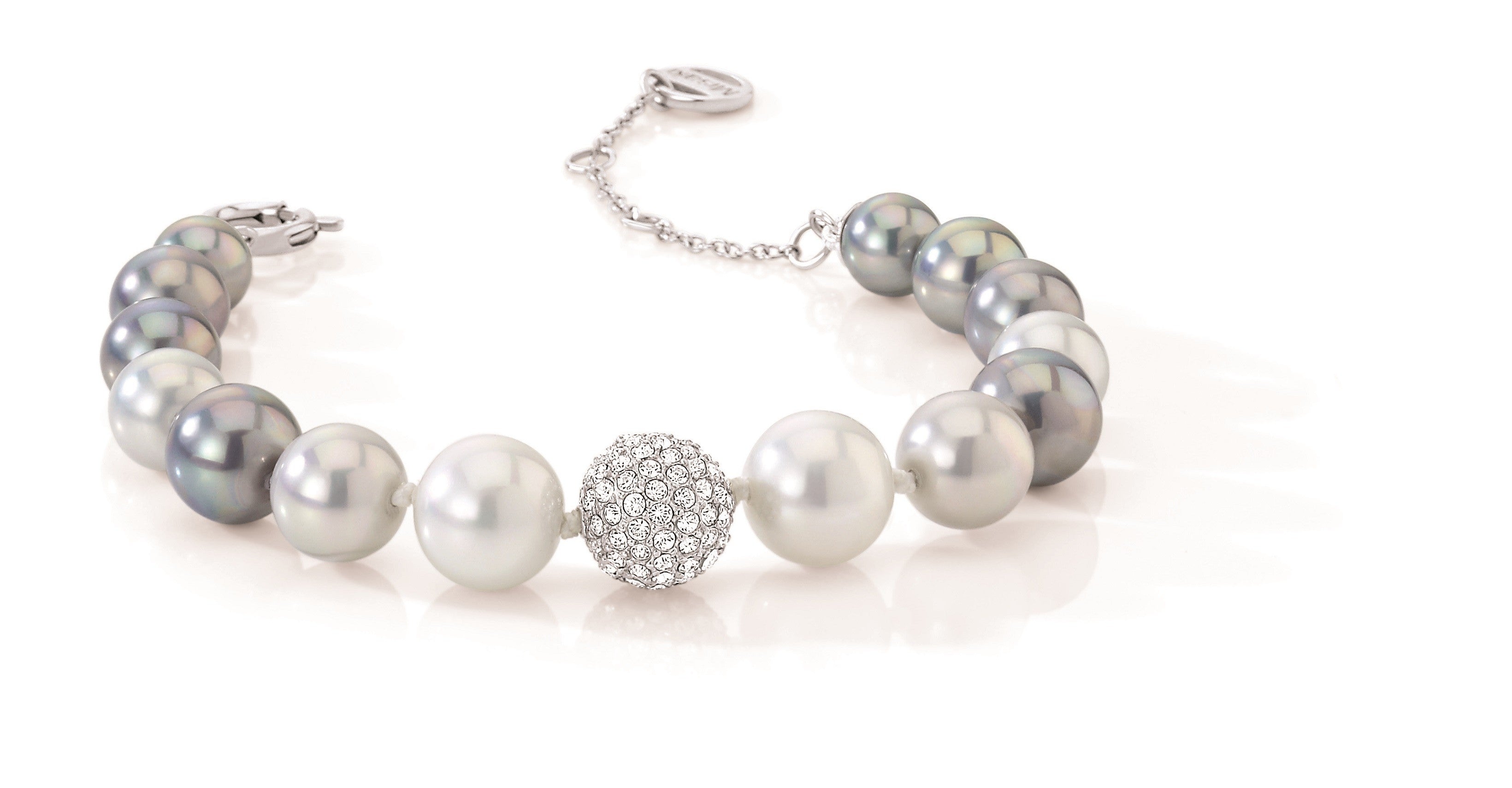 Samantha Grey Pearl & Crystal Strand Bracelet | IZI