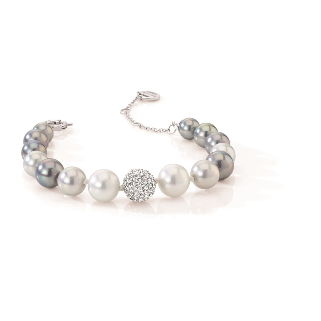 Samantha Grey Pearl & Crystal Strand Bracelet | IZI