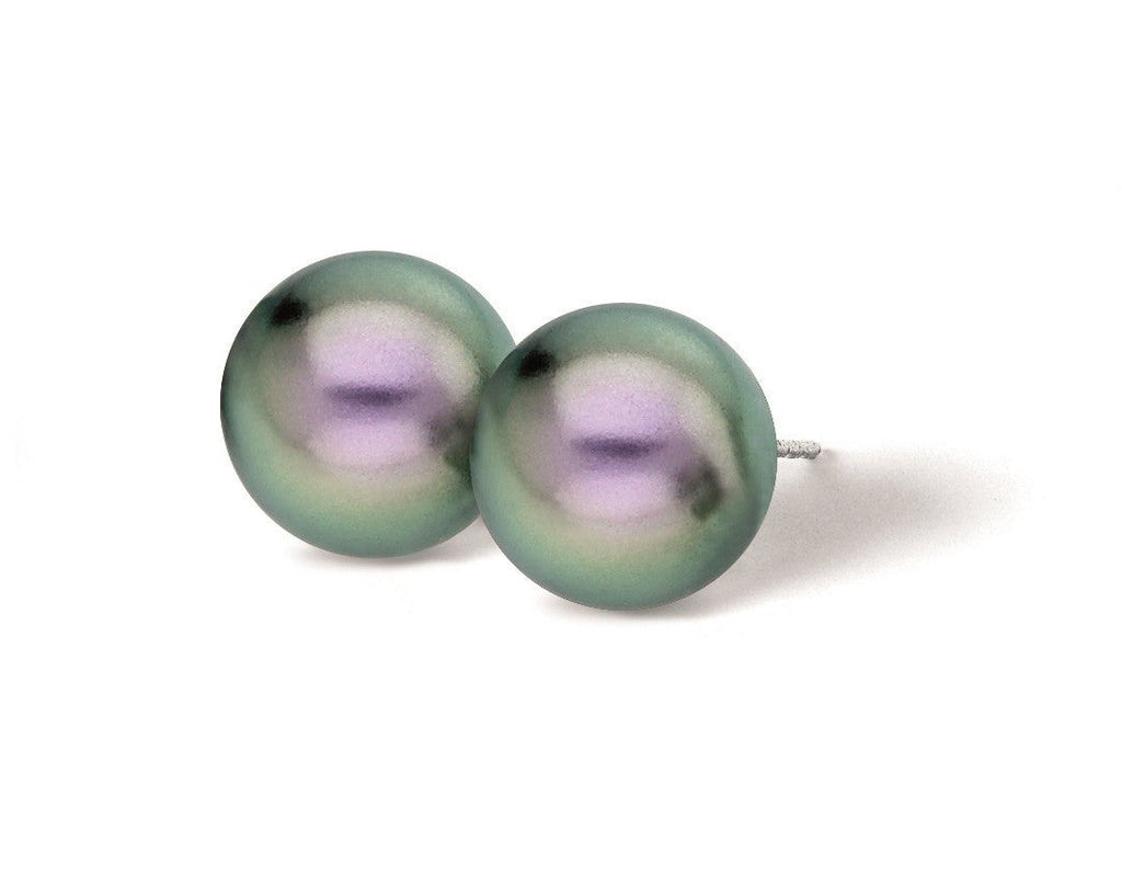 Azure Tahitian Teal Pearl Stud Earrings | IZI