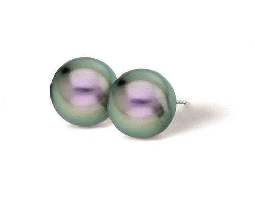 Azure Tahitian Teal Pearl Stud Earrings | IZI