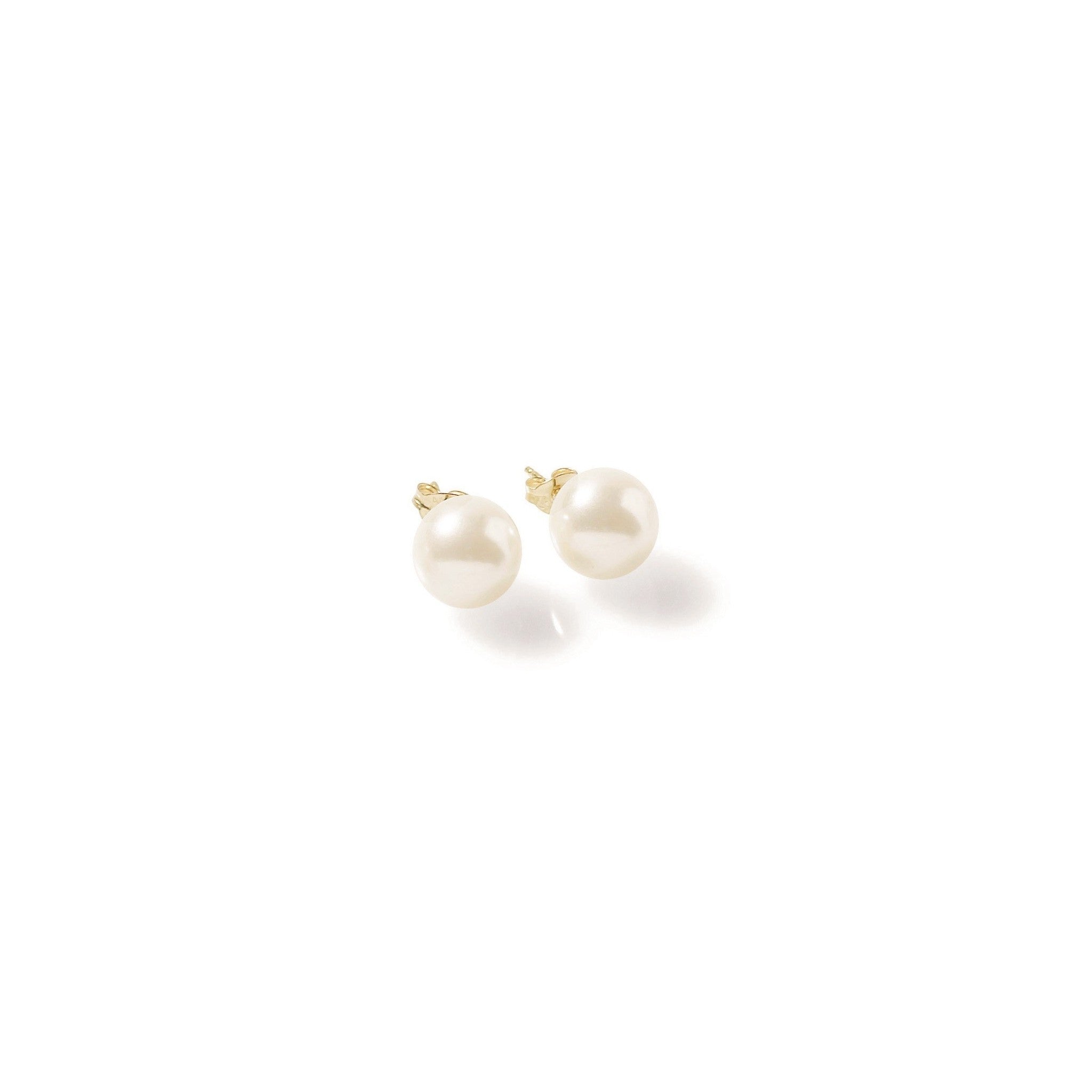 Classic White Pearl Stud Earrings 10mm Gold | IZI