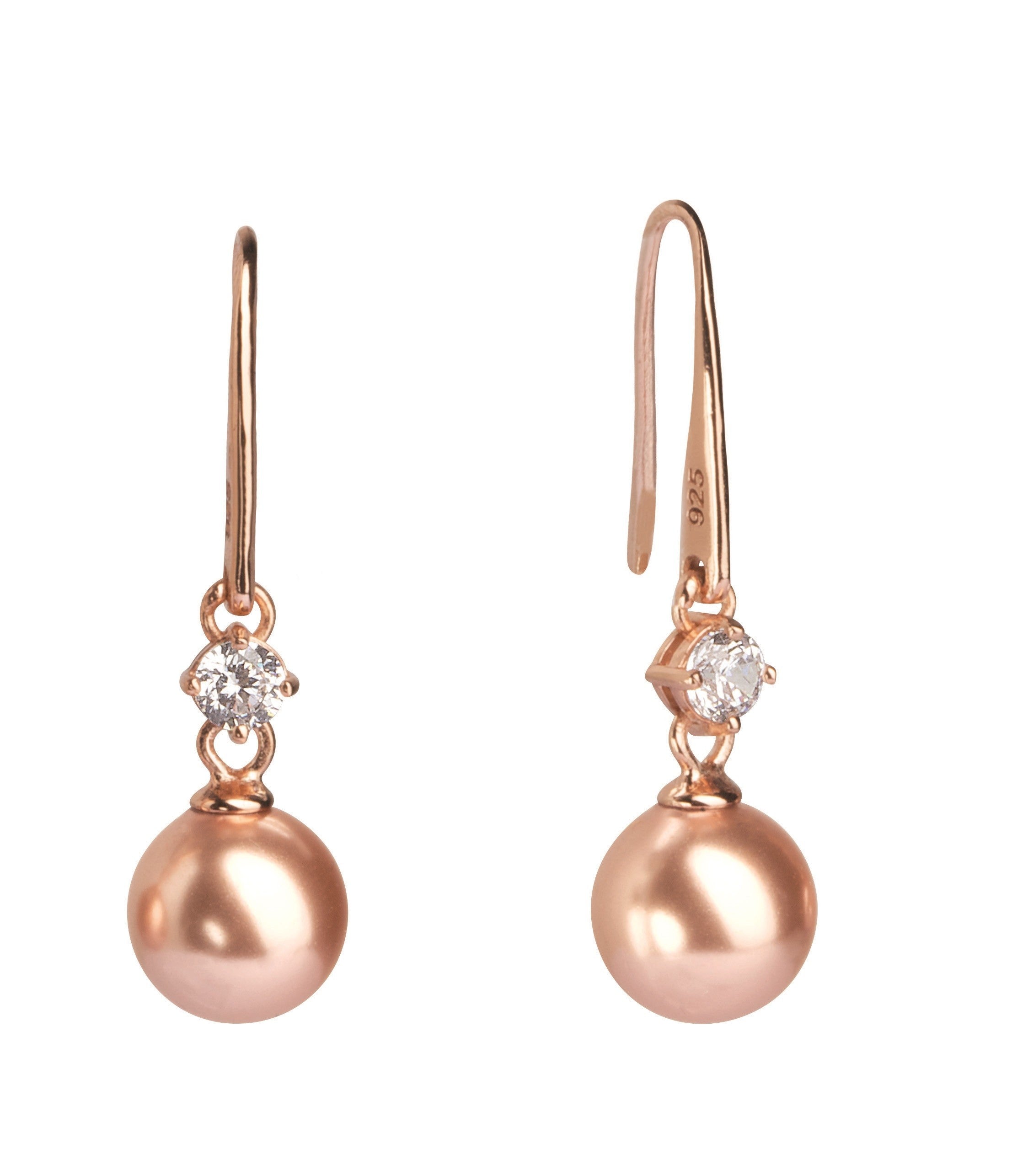 Feel Pink Pearl & Crystal Long Drop Earrings | IZI