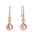 Feel Pink Pearl & Crystal Long Drop Earrings | IZI