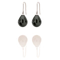 Ink Black Teardrop Pearl Drop Earrings | IZI