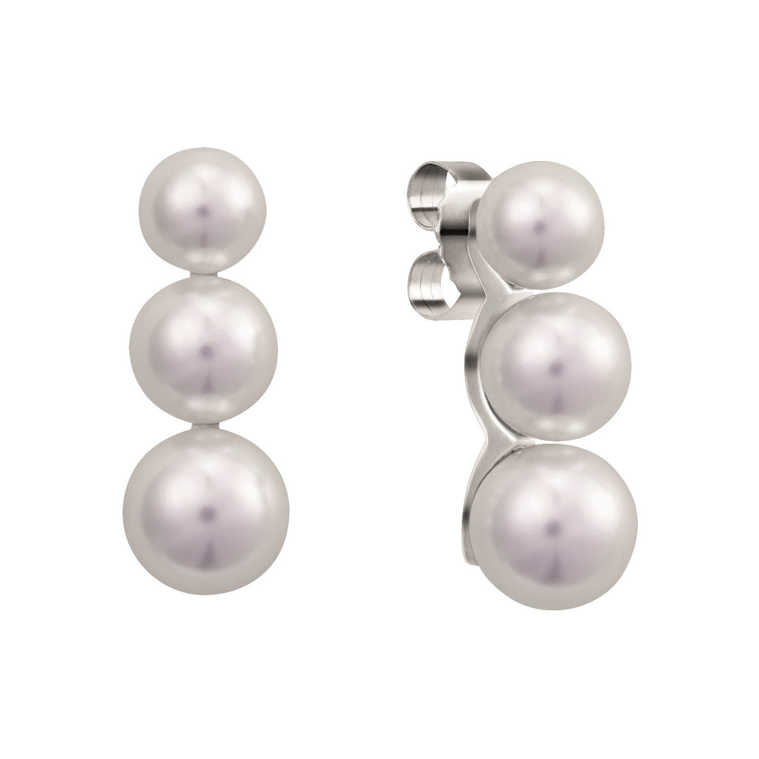 Jackie Triple Pearl Ear Climber Studs | IZI