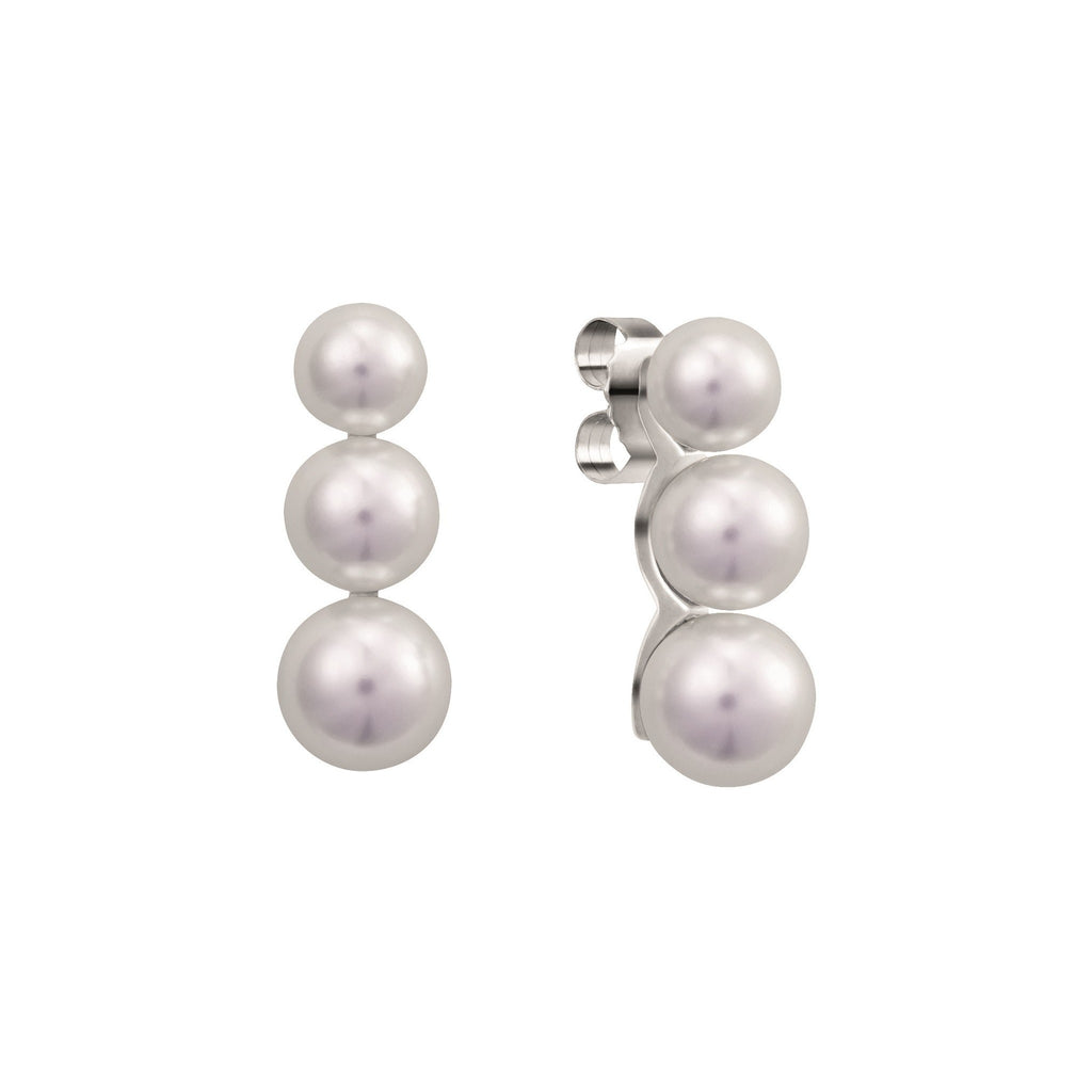 Jackie Triple Pearl Ear Climber Studs | IZI
