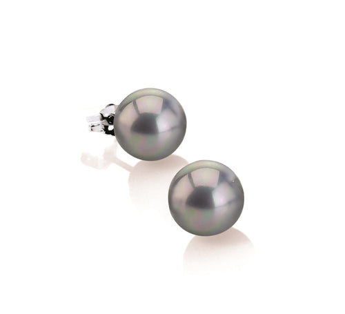 Lauren Tahitian Grey Pearl Stud Earrings | IZI