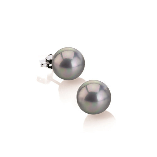 Lauren Tahitian Grey Pearl Stud Earrings | IZI