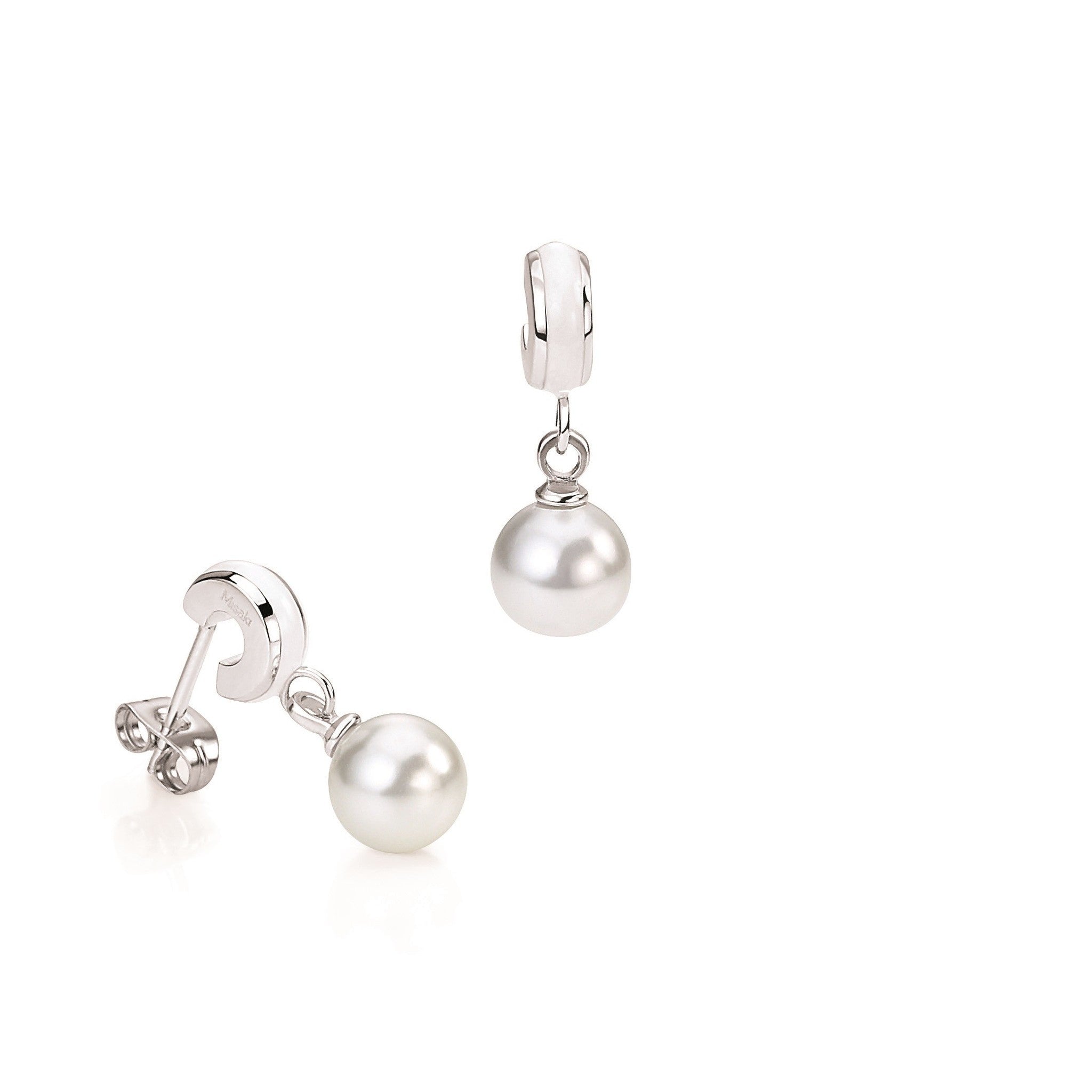 Pulse White Pearl Drop Earrings | IZI