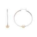 Rythm Silver Hoop Earrings with White Pearl | IZI