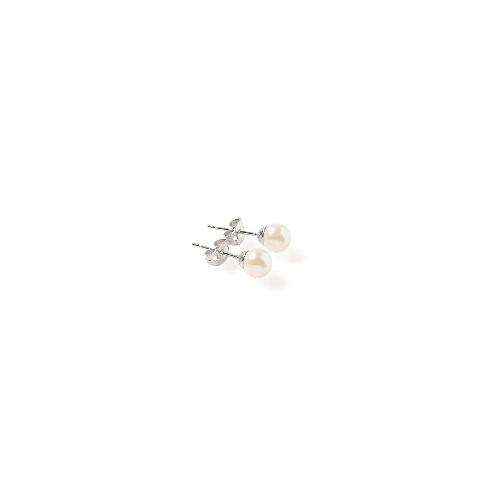 Si Classic White Pearl Stud Earrings 6mm | IZI