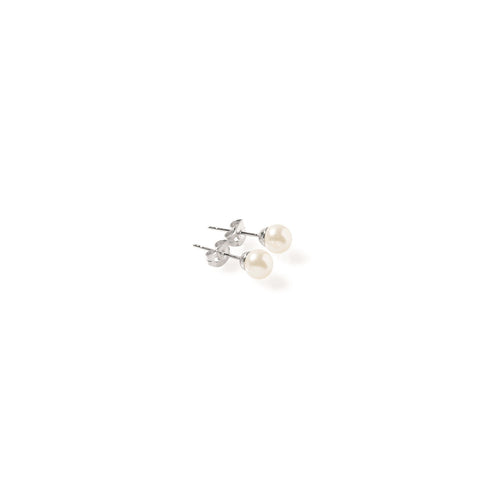 Si Classic White Pearl Stud Earrings 6mm | IZI