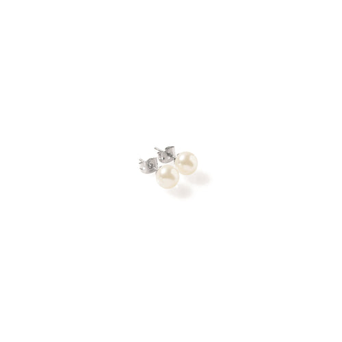 Si Classic White Pearl Stud Earrings 7mm | IZI