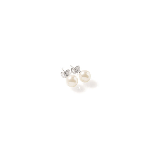 Si Classic White Pearl Stud Earrings 8mm | IZI