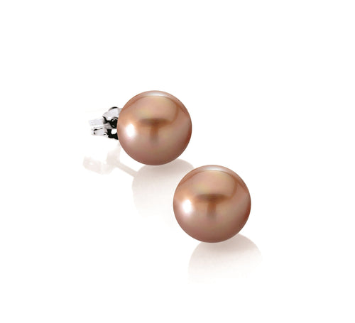 Terra Pink Freshwater Pearl Stud Earrings | IZI
