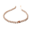 Amour Pink Pearl Strand Necklace with Rose Gold Heart | IZI