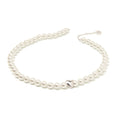 Amour White Pearl Strand Necklace with Silver Heart | IZI