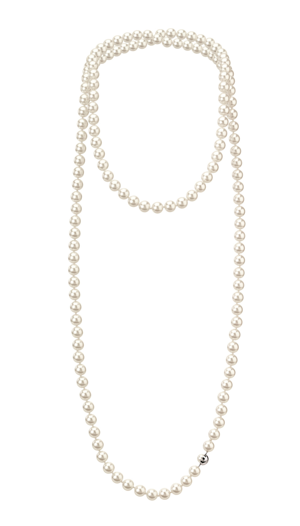 Celeste White Pearl Long Rope Necklace | IZI