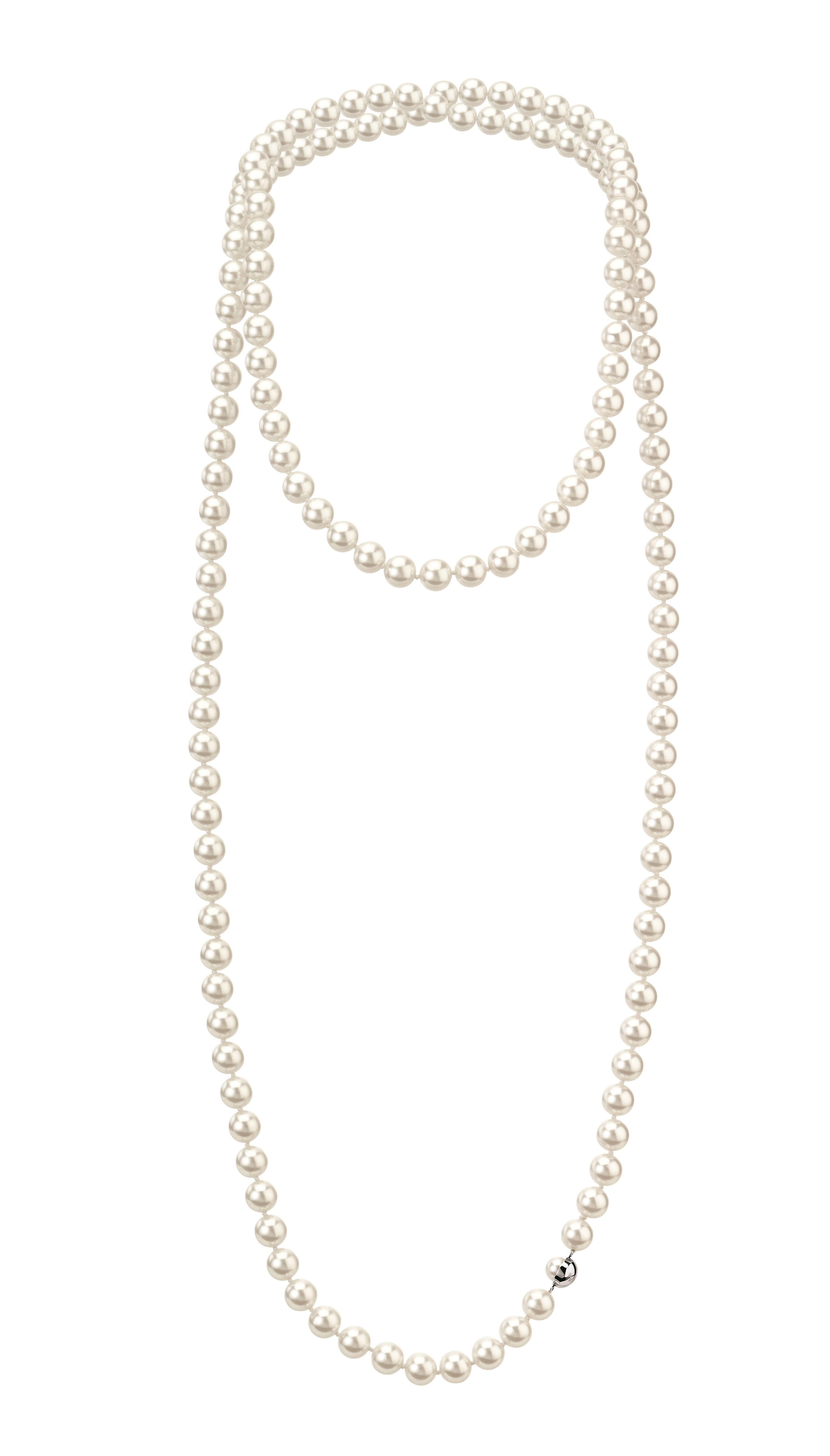 Celeste White Pearl Long Rope Necklace | IZI