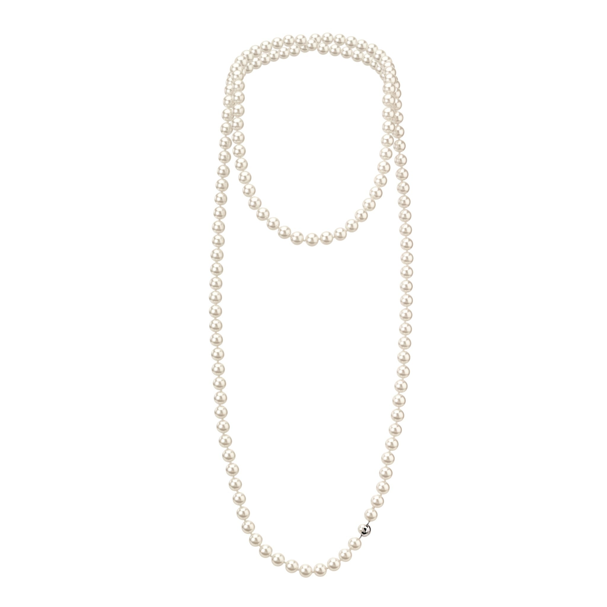 Celeste White Pearl Long Rope Necklace | IZI